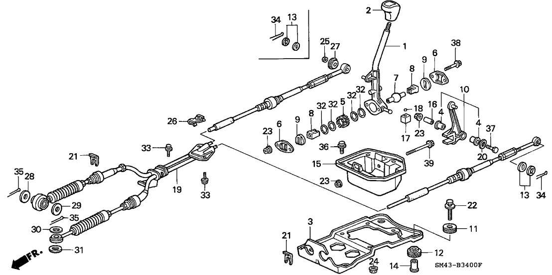 Honda 54101-SM4-010 Lever, Change