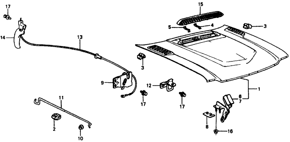 Honda 63110-634-674Z Hood, Engine