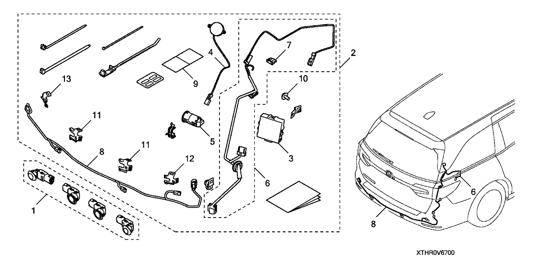 Honda 08V67-THR-10031 Sub-Harness, Back-Up Sensor