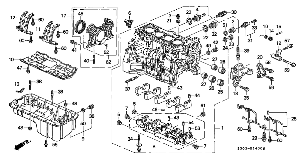 Honda 11000-P5P-811 Block Assy., Cylinder