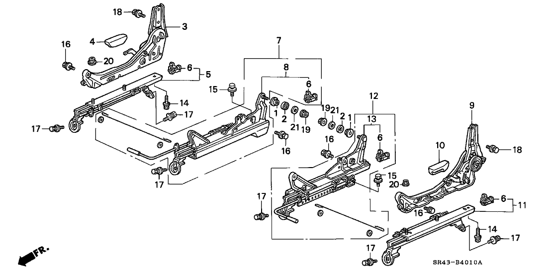 Honda 81260-SR4-A02 Adjuster, R. Slide (Outer)