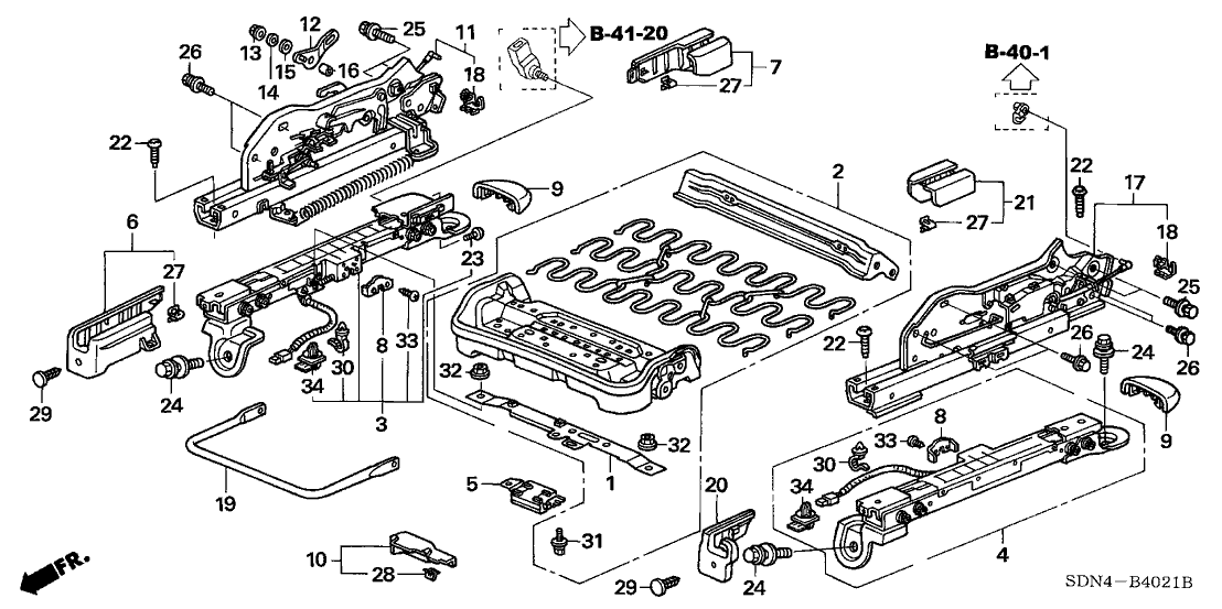 Honda 81139-SDN-L02 Frame, FR. Seat Cushion