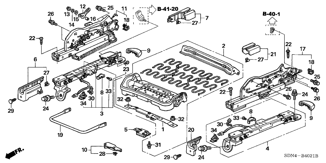 Honda 81139-SDN-L03 Frame, FR. Seat Cushion