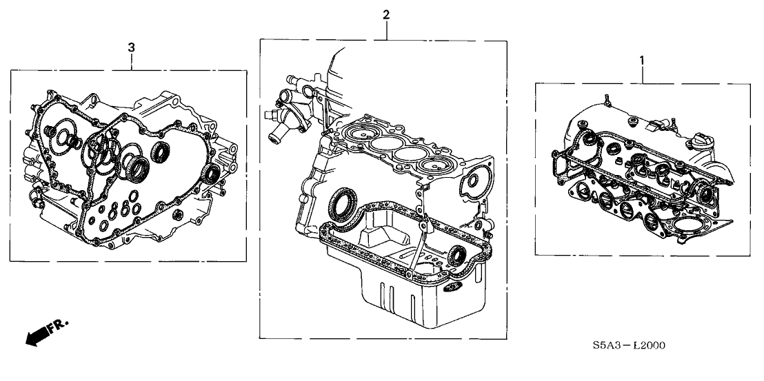 Honda 06111-PLA-E11 Gasket Kit, Cylinder Block