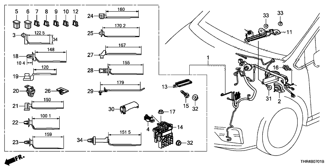 Honda 32120-THR-AE0 WIRE HARN, L CABIN