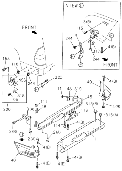 Honda 8-97138-822-5 Reinf RR Bumper