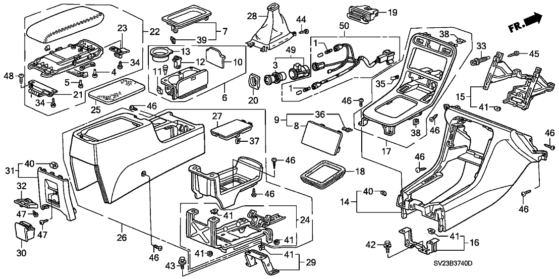 Honda 77230-SV4-A10ZD Tray, Console *Y18L* (SILKY IVORY)