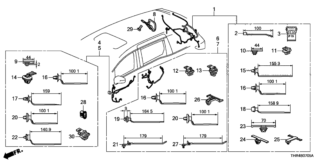 Honda 32109-THR-A00 Wire Harness, Tailgate