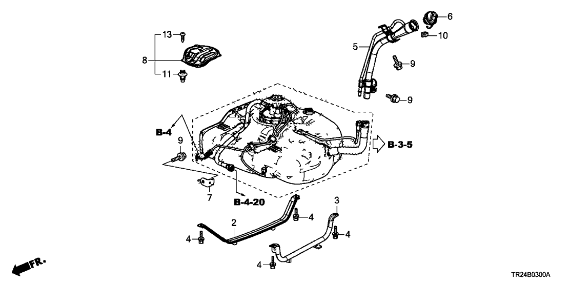 Honda 17763-TR0-A70 Stay, Fuel Ground Tube (B)