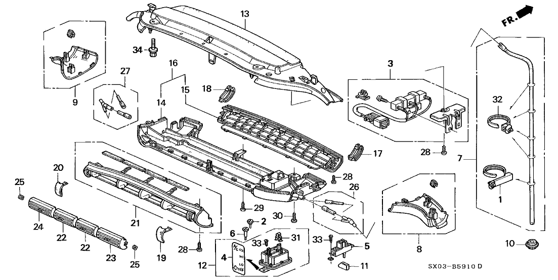 Honda 80238-SX0-961 Hose, R. Side Drain