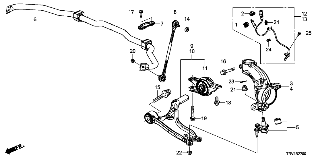 Honda 51300-TRV-A01 Stabilizer Complete, Front