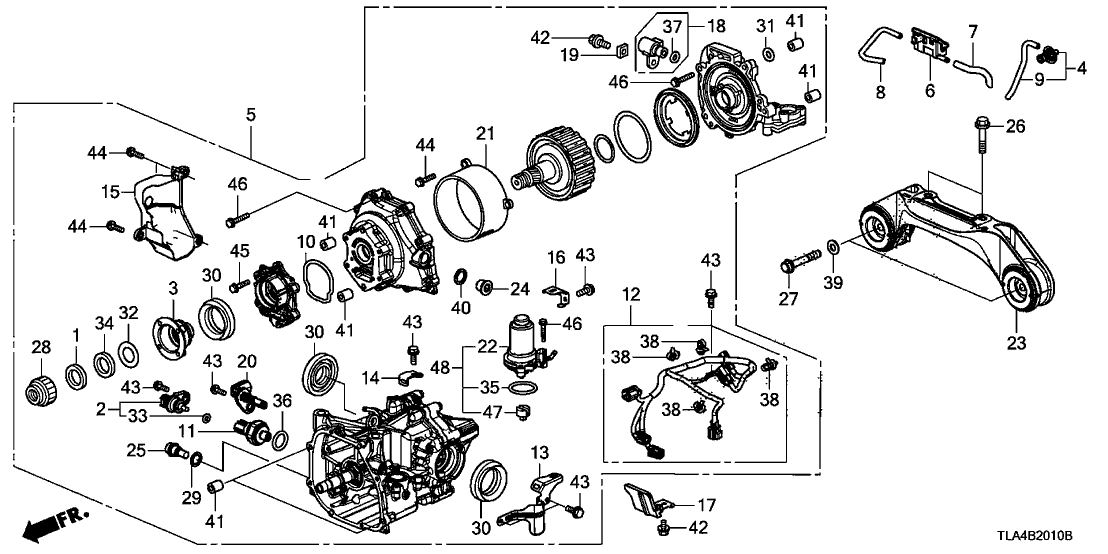 Honda 48325-5TG-000 Stay D, RR. Differential Cable