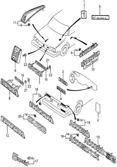 Honda 66824-671-000 Emblem, Instrument Panel Face (Cvcc)