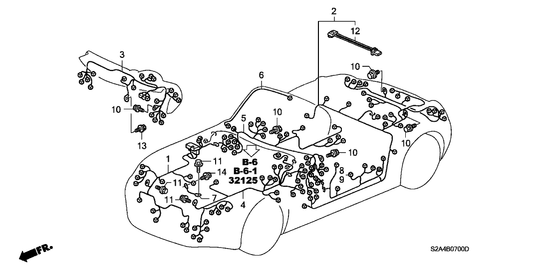 Honda 32120-S2A-A00 Wire Harness, L. Cabin