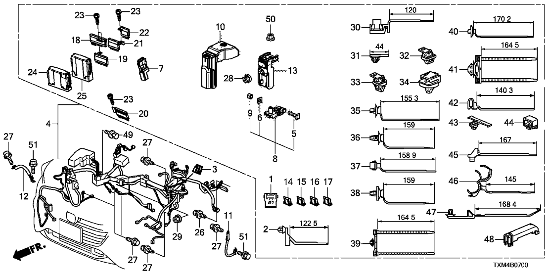 Honda 91545-TAA-003 Clip (159MM)