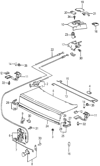 Honda 85525-SA6-003 Cable, Tailgate Opener