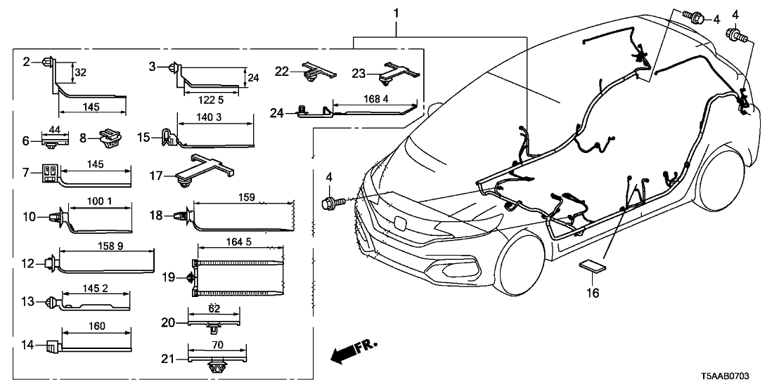 Honda 32107-T5R-A80 WIRE HARNESS, FLOOR