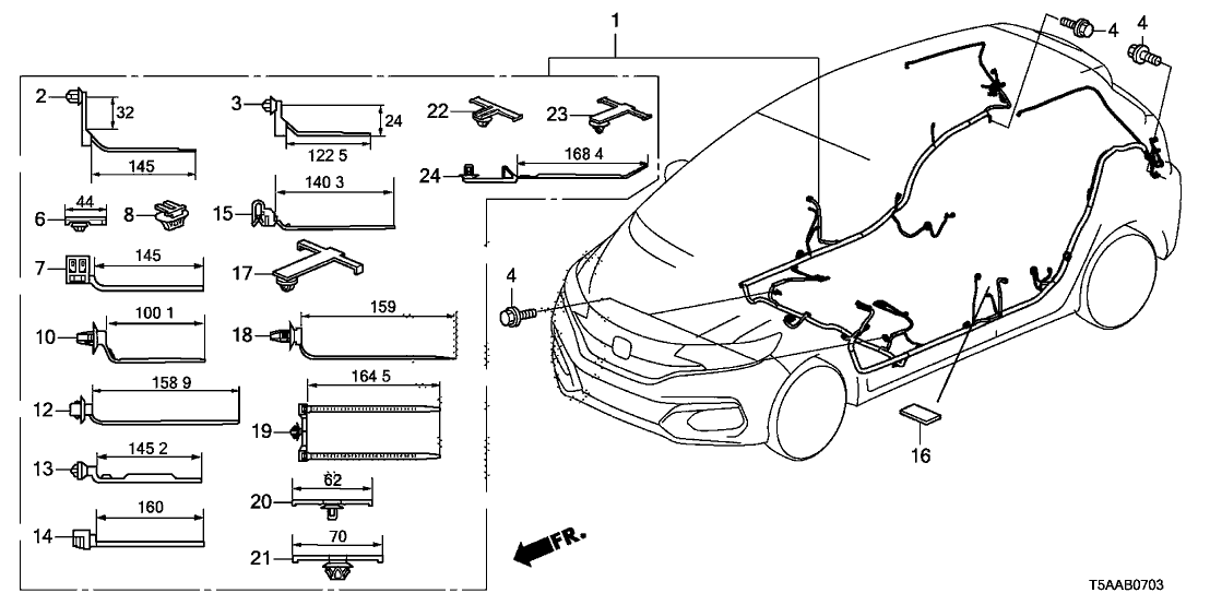 Honda 32107-T5R-A70 WIRE HARNESS, FLOOR