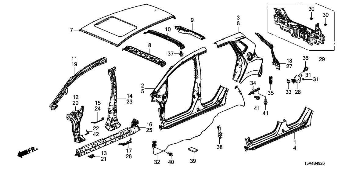 Honda 04631-T5A-G01ZZ Panel Set, R. Side Sill