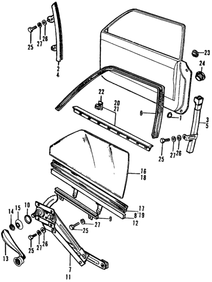 Honda 75351-634-673 Glass, R. FR. Door