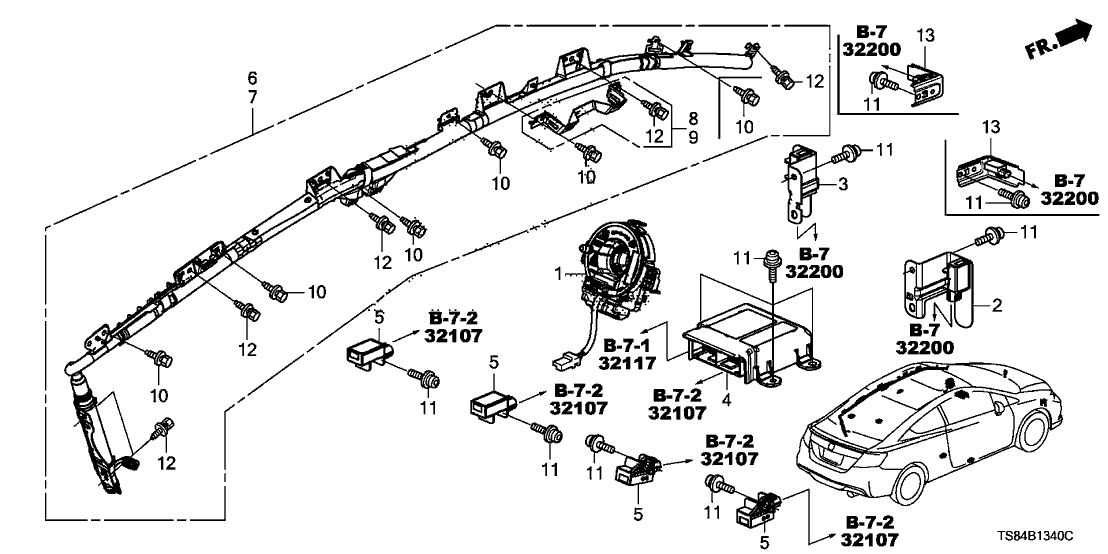 Honda 83247-TS8-A10 Bracket Set, R. Grab Rail