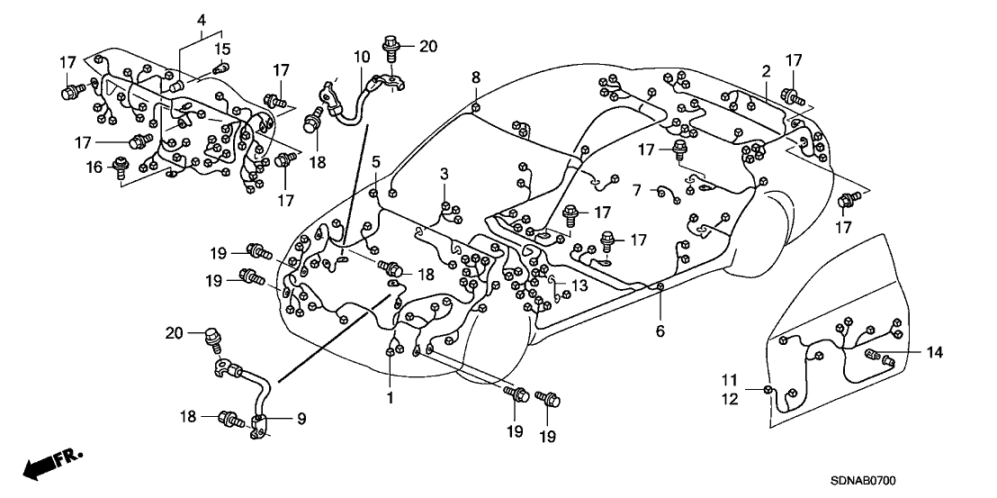 Honda 32120-SDN-A83 Wire Harness, Cabin