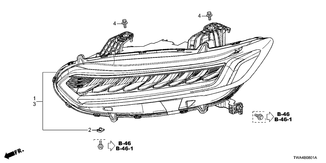 Honda 33100-TVA-A61 Headlight Assembly, Passenger Side