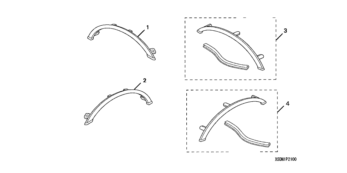 Honda 08P21-SDN-1M011 Trim, L. FR. Fenderwell