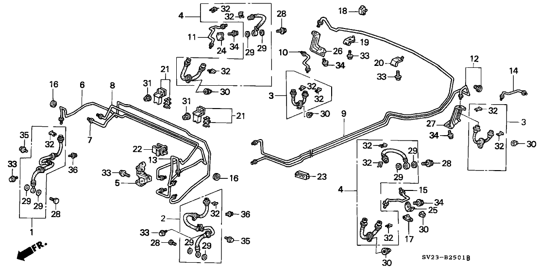 Honda 46320-SV4-A00 Pipe B, Brake