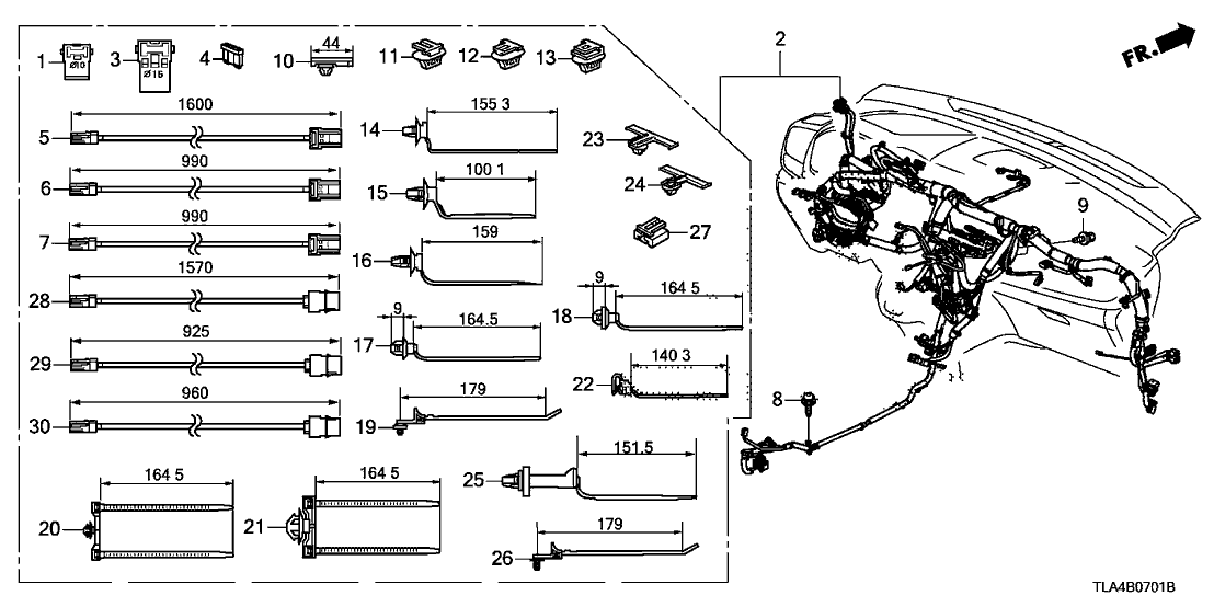 Honda 32117-TLD-A01 Wire Harn Inst