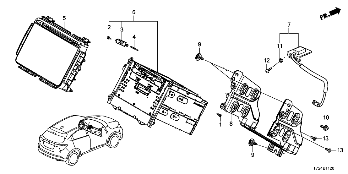 Honda 39100-T7W-A62RM Unit, Navigation/Audio