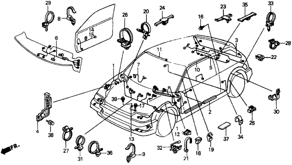 Honda 32108-SH3-A02 Wire Harness, RR.