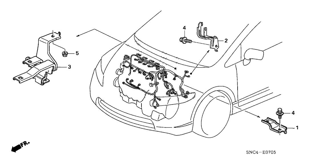 Honda 32743-RMX-A00 Stay C, Engine Wire Harness