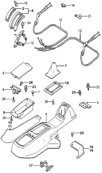 Honda 77702-671-940ZK Lid, Center Console *NH35L* (LIGHT GRAY)