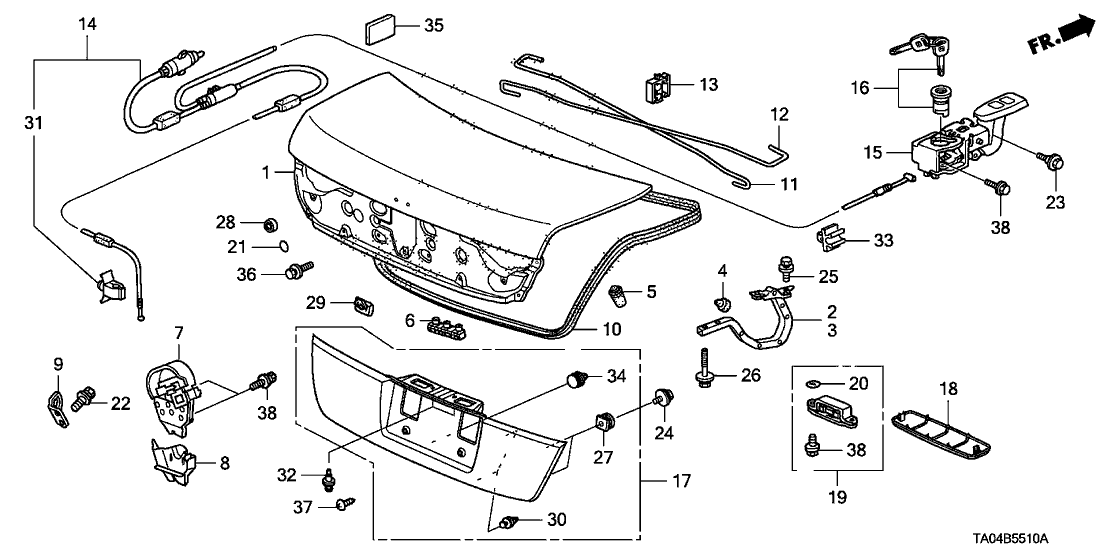 74895-TA5-A01ZL - Genuine Honda Parts