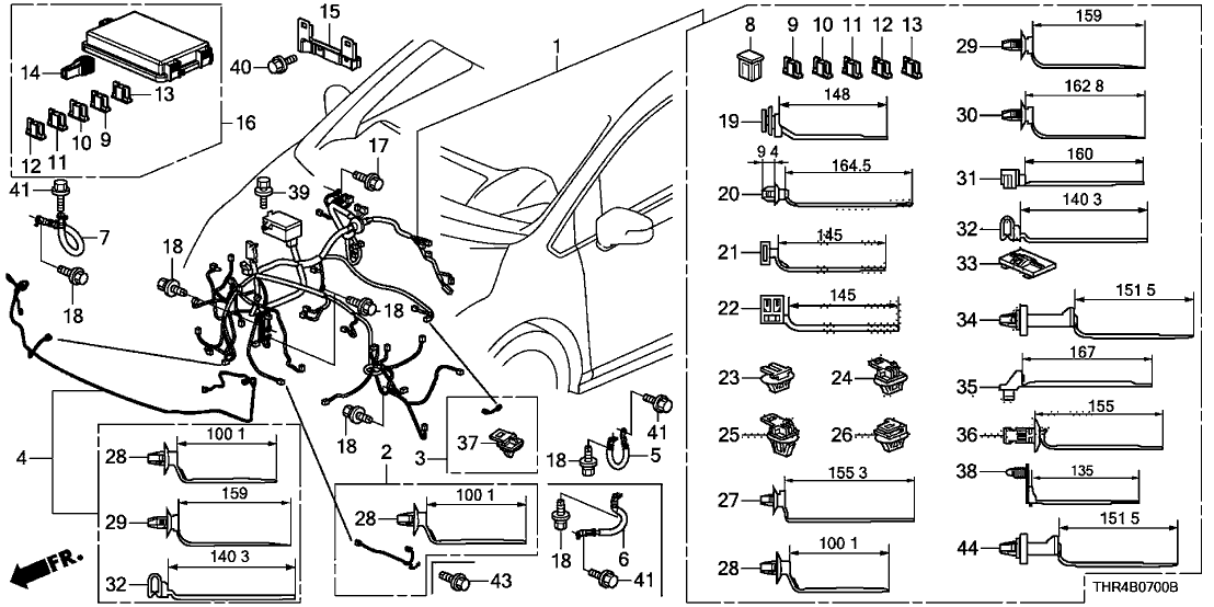 Honda 32102-THR-A00 Sub-Wire, RR. Acm