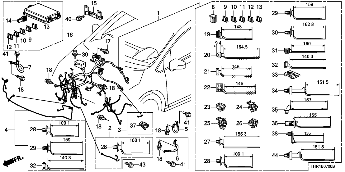 Honda 32100-THR-AL0 WIRE HARNESS, R. CABIN