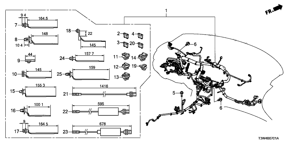 Honda 32117-T3W-A01 Wire Harness, Instrument