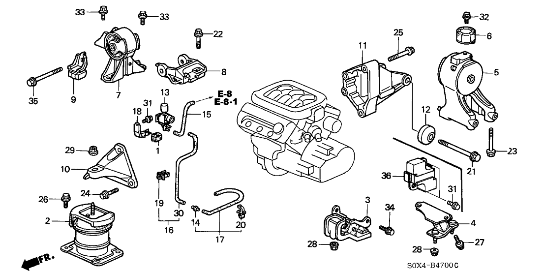 Honda 50930-S0X-A01 Clamp, Tube