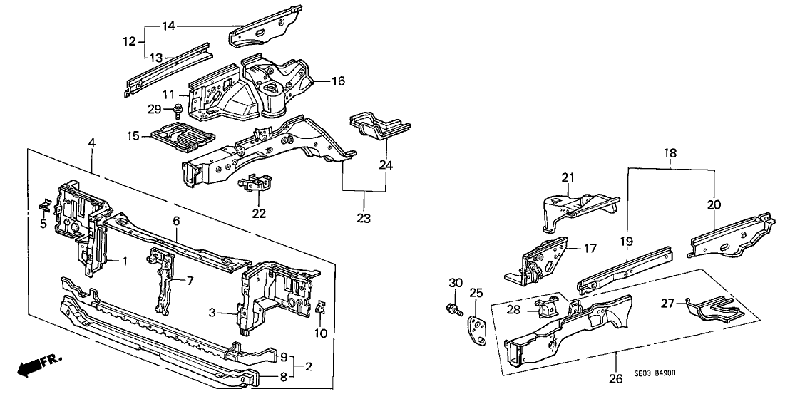 Honda 60400-SE0-A01ZZ Bulkhead, Front