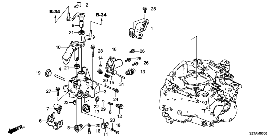 Honda 24460-RTX-000 Lever, Select