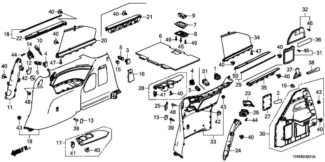 Honda 84623-THR-A61ZA BASE, RR- *NH900L*