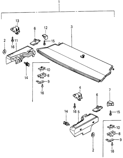 Honda 06838-SA0-812ZF Shelf Kit, RR. *NH1L* (BLACK)