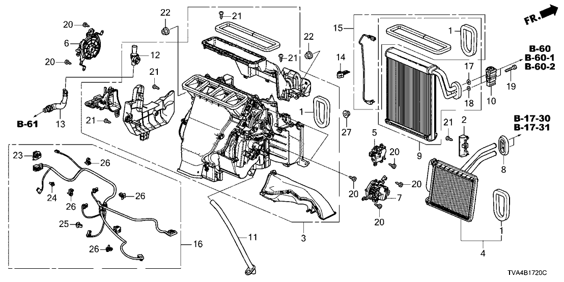 Honda 80211-TVA-A21 EVAPORATOR