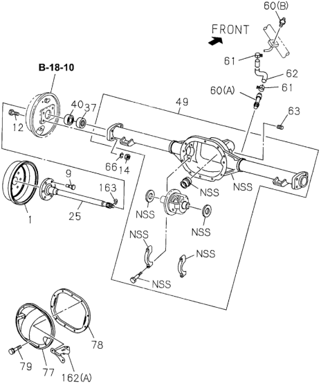 Honda 8-09590-476-0 Pin, RR. Wheel Axle