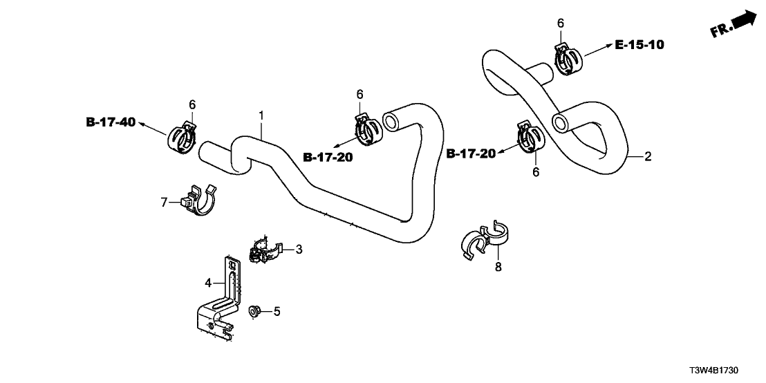 79722-T3W-A00 Honda Hose B,Water Inle