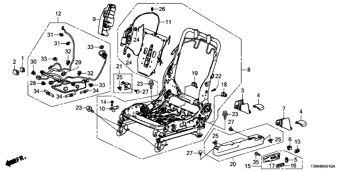 Honda 81526-T2F-A52 Frame Comp L,FR S