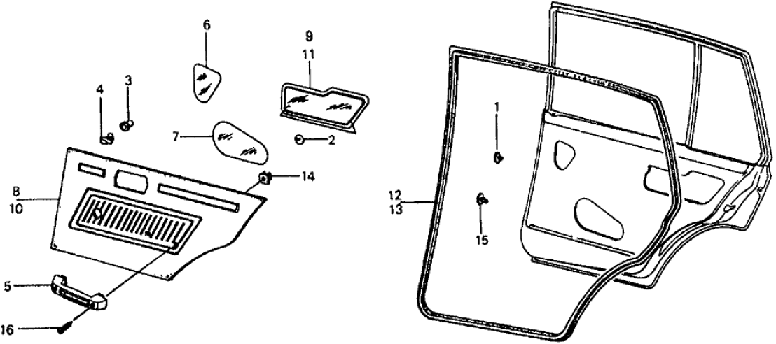 Honda 76827-659-000 Seal, R. RR. Door Panel