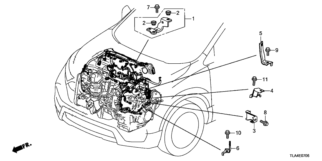 Honda 32761-5PA-A70 Stay, L. Side Frame