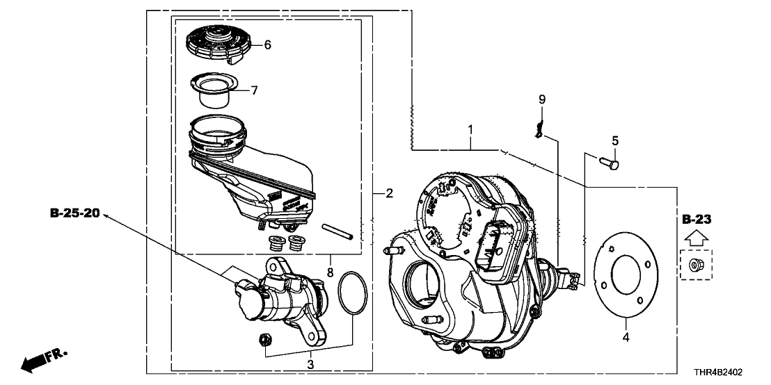 Honda 46101-THR-A11 Set, M/C+Reservoir